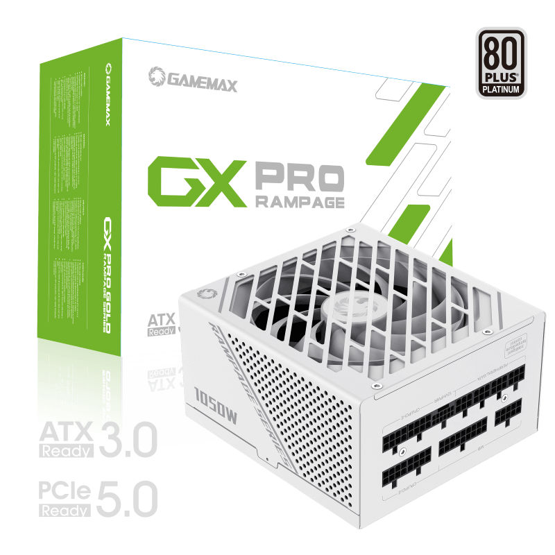 

Блок питания GameMax GX-1050 PRO White 1050W, Белый, GX-1050 PRO White