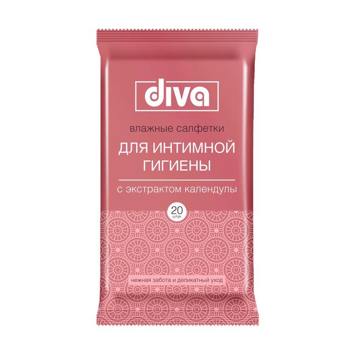 

Влажные салфетки Diva Календула, для интимной гигиены, 20 шт.