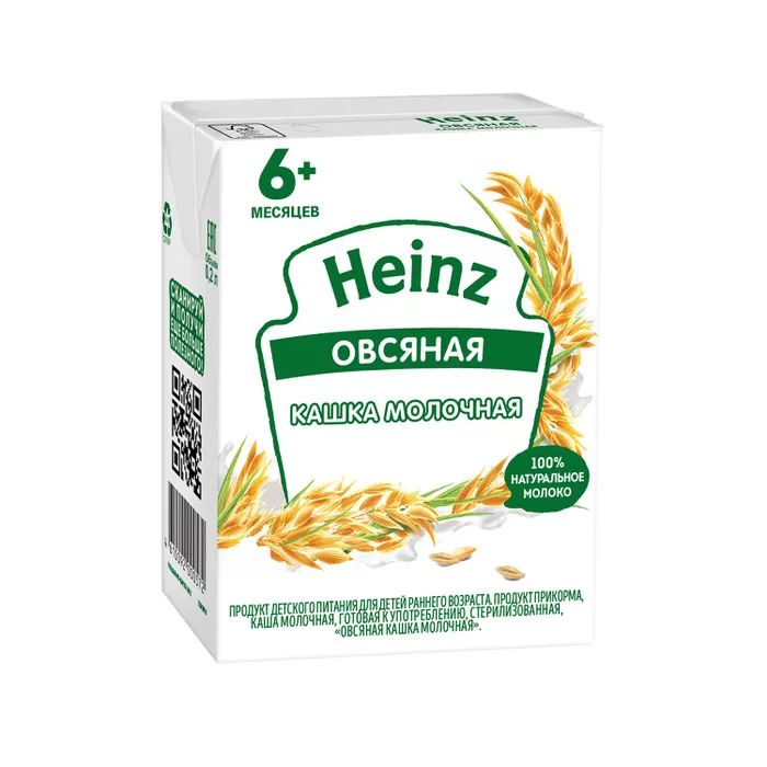 Каша молочная Heinz овсяная, жидкая, 200 мл, с 6 месяцев