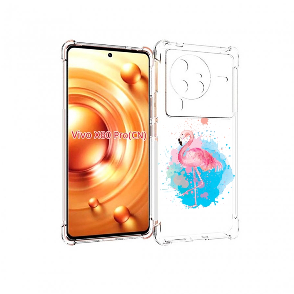 

Чехол MyPads акварельное-фламинго для Vivo X80 Pro, Прозрачный, Tocco