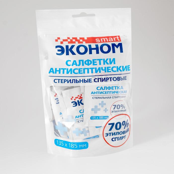 

Салфетка влажная Эконом Smart антисептическая стерильная спиртовая ZIP-LOC, 135*185мм