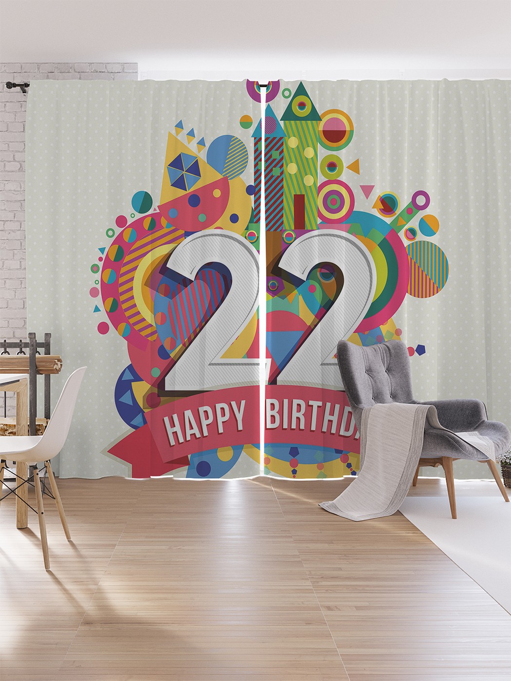 

Шторы под лён JoyArty "22-летие города", серия Oxford DeLux, 340х265 см, 22-летие города