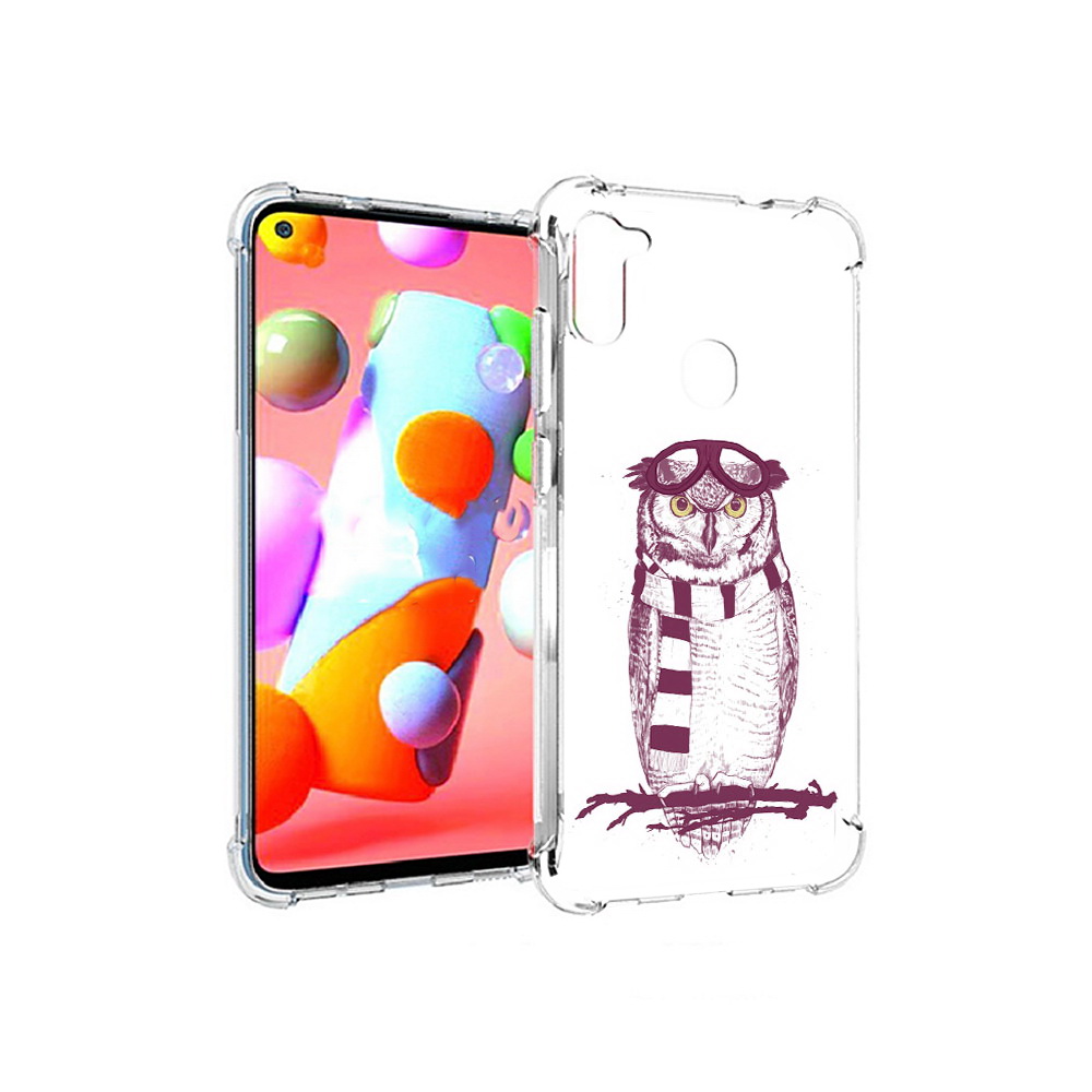 

Чехол MyPads Tocco для Samsung Galaxy A11 сова-летчик (PT149913.480.612), Прозрачный, Tocco