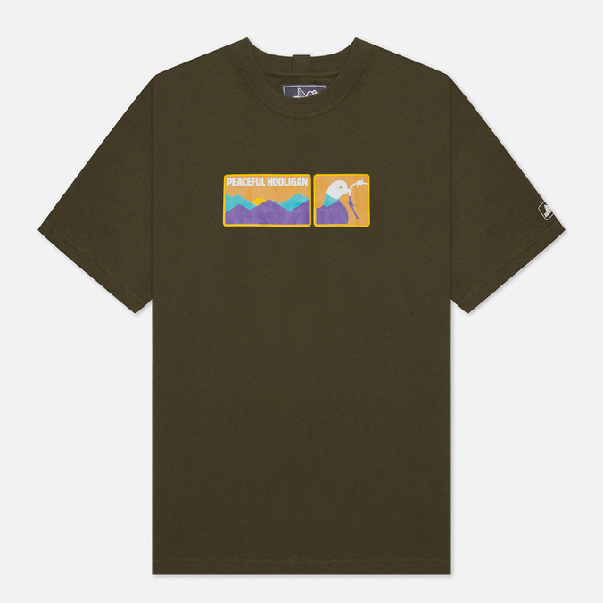 Мужская футболка Peaceful Hooligan Trailwear оливковый, Размер M