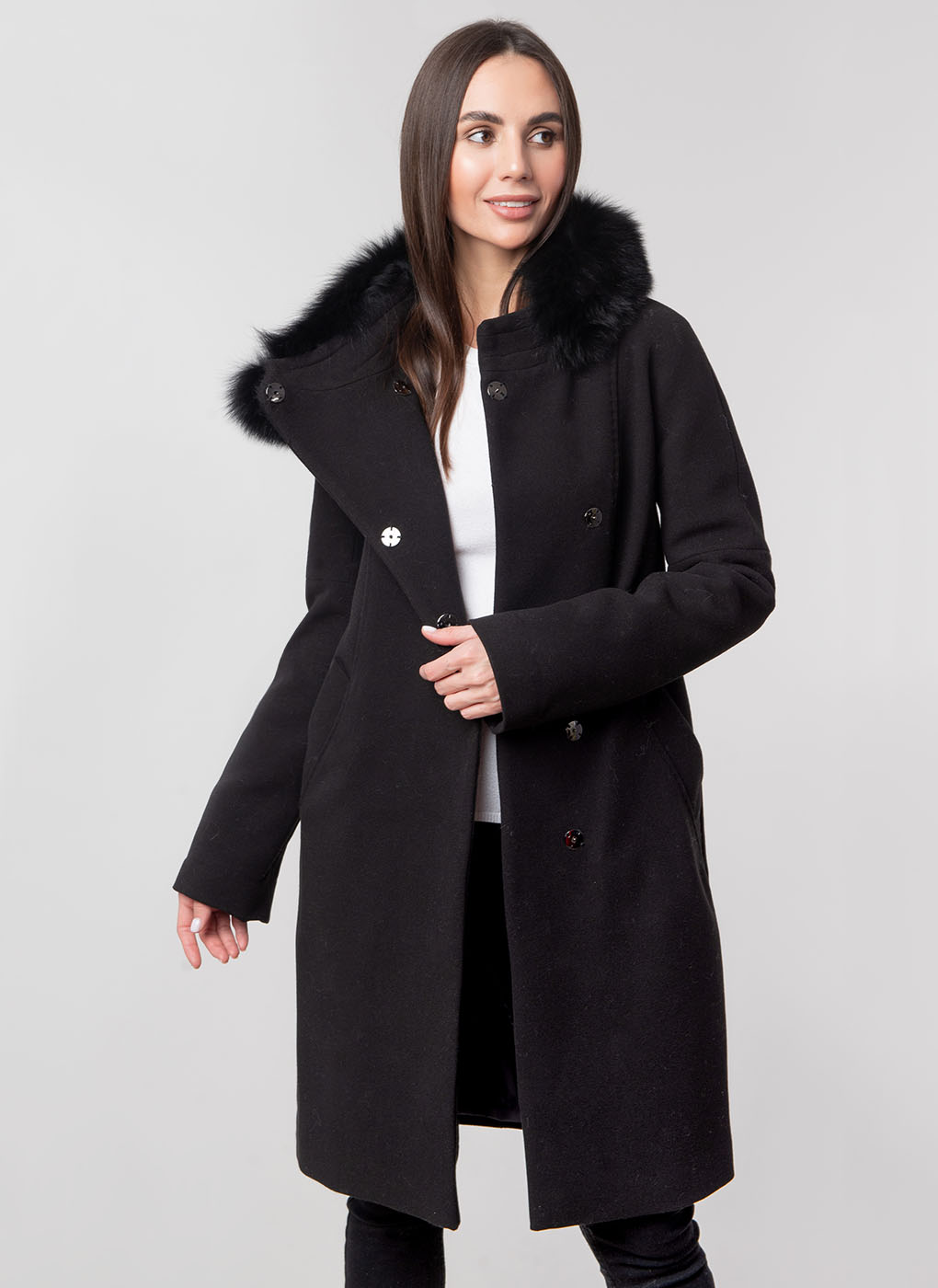 Пальто женское ElectraStyle 57791 черное 42 RU