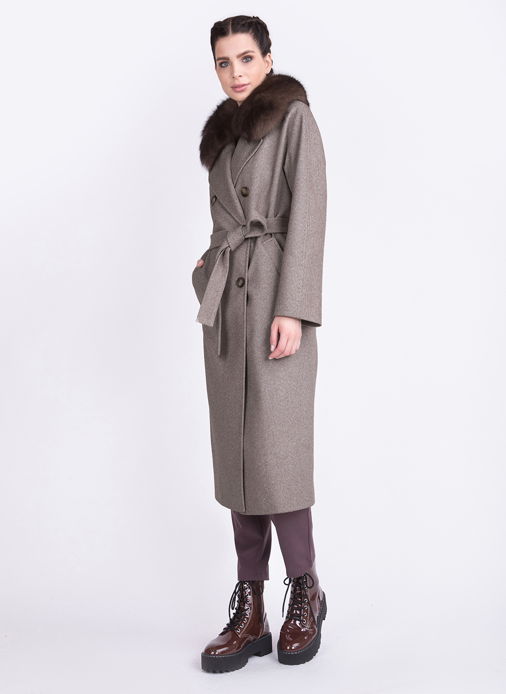 

Пальто женское ElectraStyle 57794 коричневое 50 RU, 57794