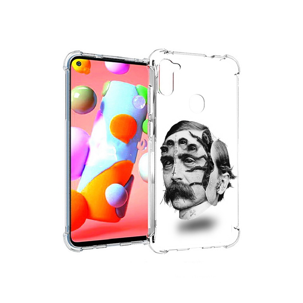 

Чехол MyPads Tocco для Samsung Galaxy A11 страшное лицо мужчины (PT149913.480.629), Прозрачный, Tocco