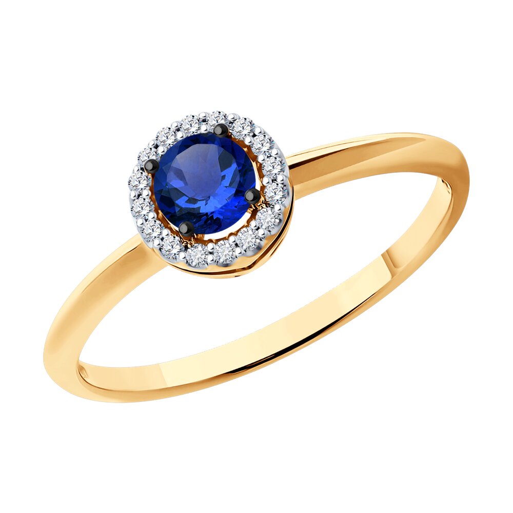 

Кольцо из красного золота с бриллиантом/сапфиром р. 16 Diamant 51-210-01772-1, 51-210-01772-1