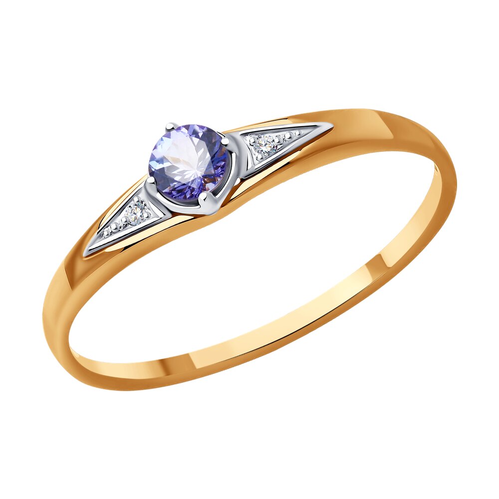 

Кольцо из красного золота с бриллиантом/танзанитом р. 16,5 Diamant 51-210-01847-1, 51-210-01847-1