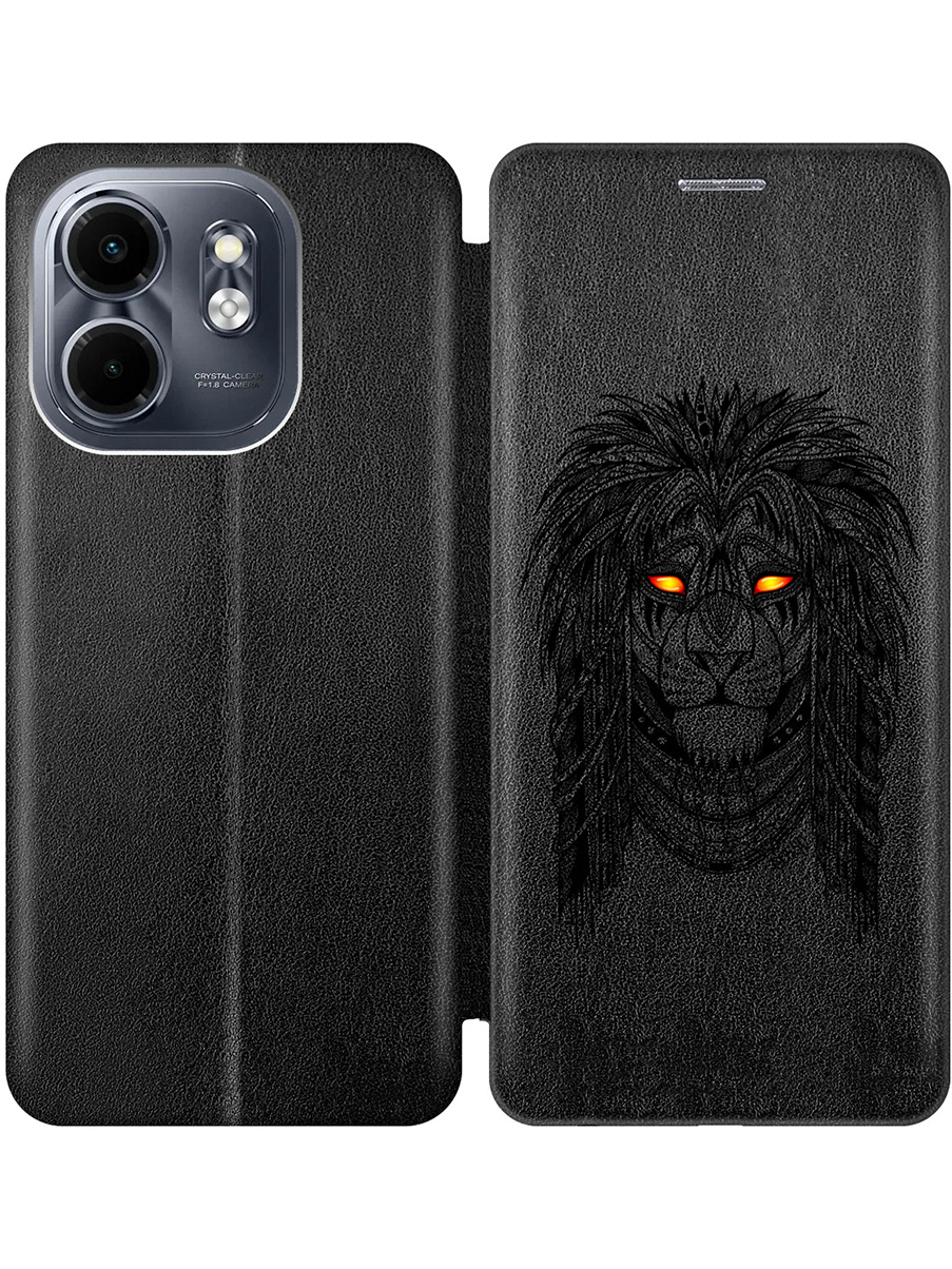 

Чехол-книжка на Infinix Hot 50i/Smart 9 с принтом "Желтоглазый лев" черный, Черный;прозрачный;красный;оранжевый, 786719312