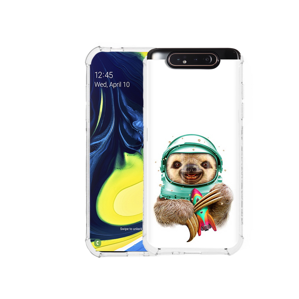 

Чехол MyPads Tocco для Samsung Galaxy A80 Ленивец астронавт (PT128473.599.104), Прозрачный, Tocco
