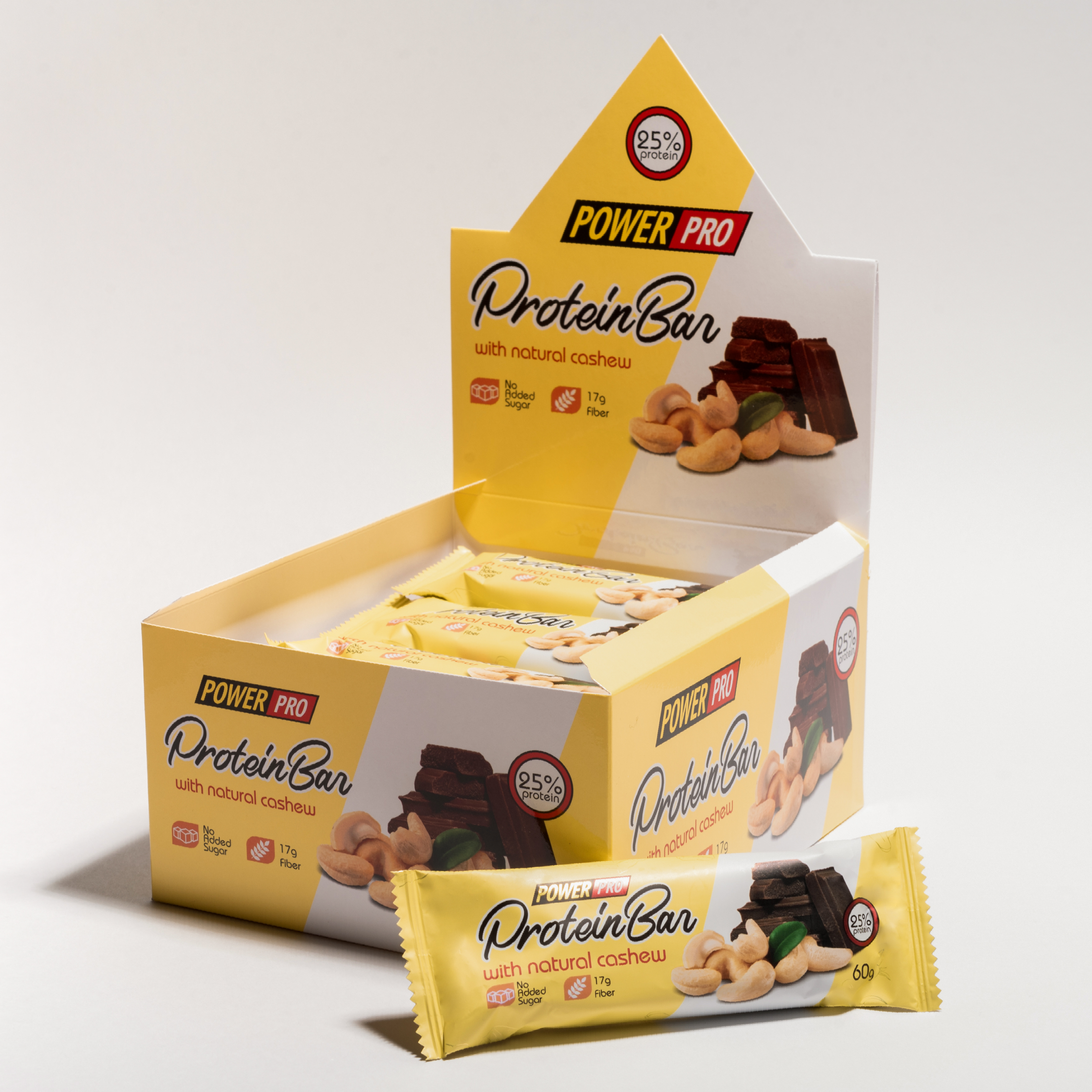 

Power Pro Protein Bar с орехами в шоколаде 60 г, 20 шт, вкус: кешью