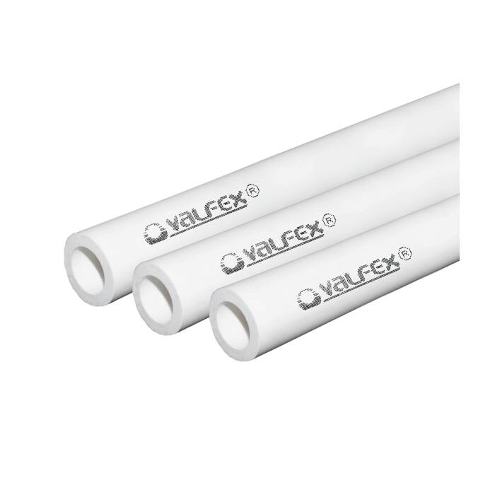 фото Труба pp-r белая дн 110х18,3 ру20 sdr6 т<80с l=4м valfex 10102110