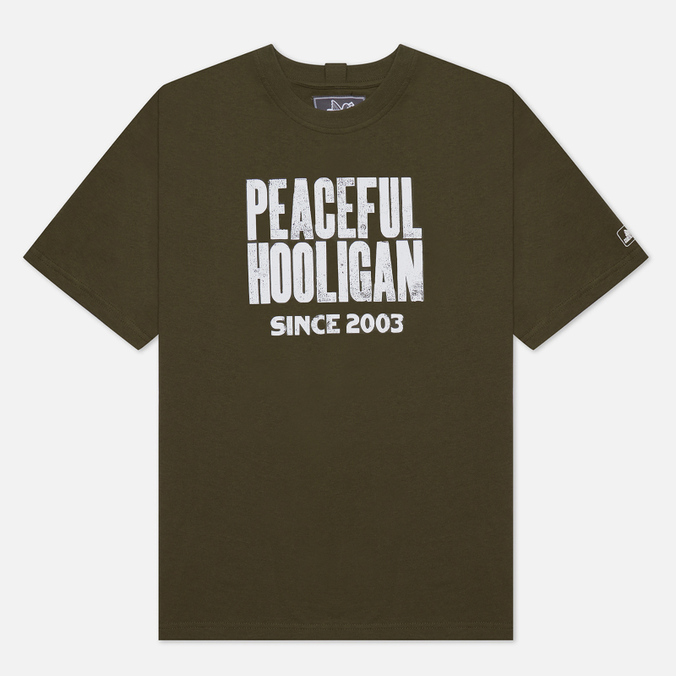 Мужская футболка Peaceful Hooligan Letter Press оливковый, Размер M
