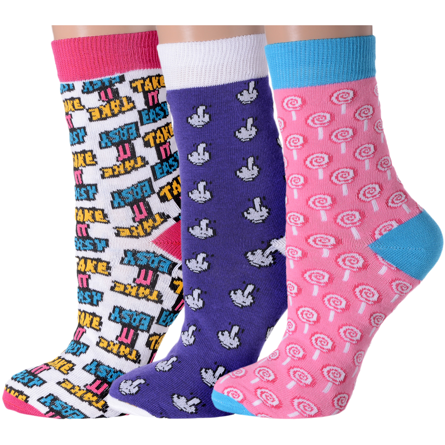 Комплект носков женских Flappers Peppers 3-ФПЖ разноцветных 23-25