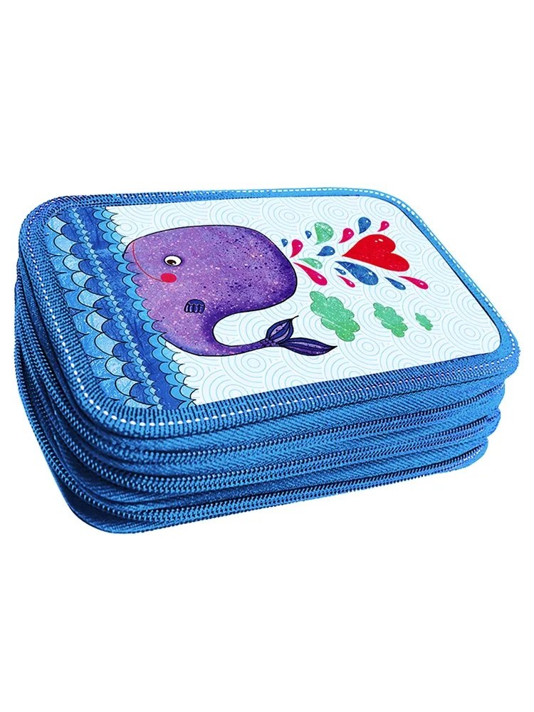 

Пенал школьный Канцбург Кит синий, 3 отделения, Пенал