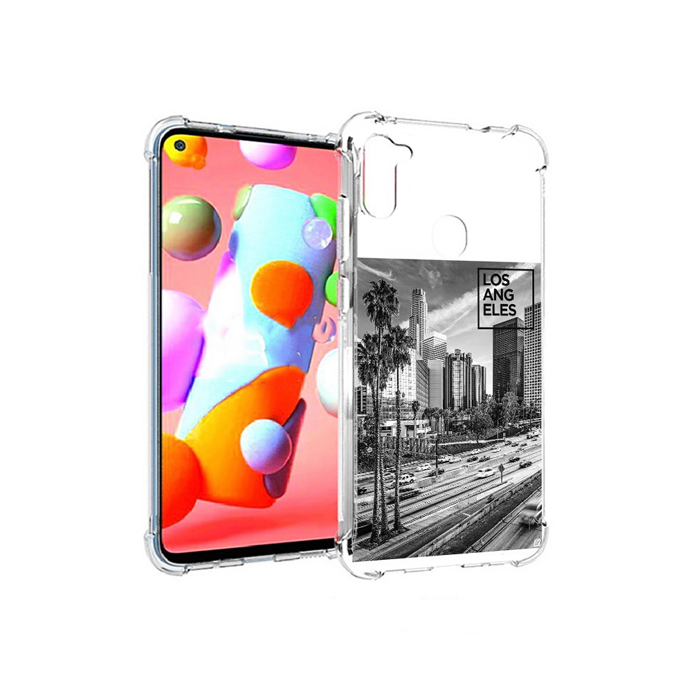 

Чехол MyPads Tocco для Samsung Galaxy A11 черно белый лос анджелес (PT149913.480.685), Прозрачный, Tocco