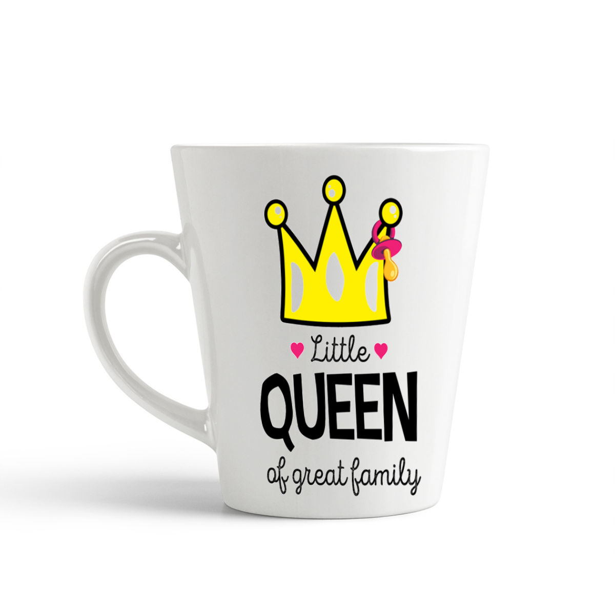 

Конусная кружка CoolPodarok Семья Little queen of great family Маленькая королева прекрасн