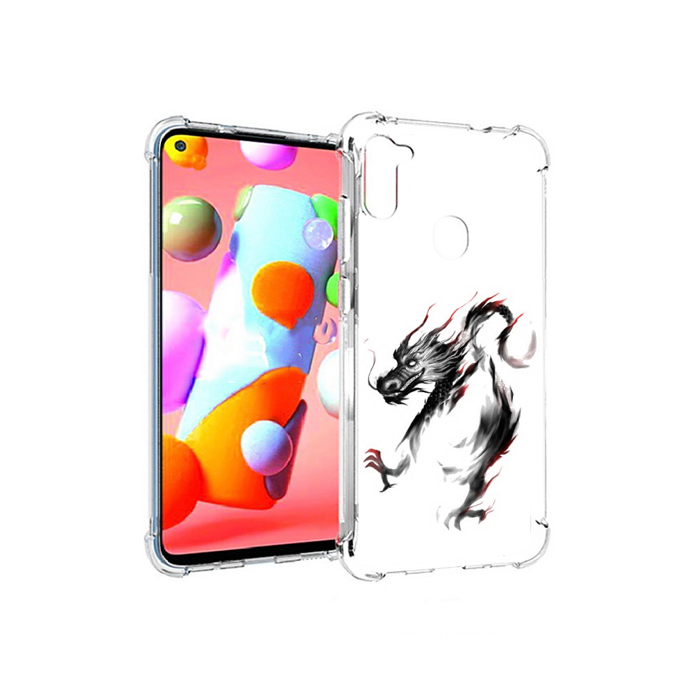 

Чехол MyPads Tocco для Samsung Galaxy A11 черный дракон (PT149913.480.690), Прозрачный, Tocco