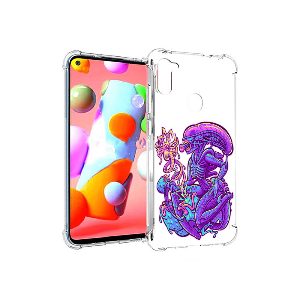

Чехол MyPads Tocco для Samsung Galaxy A11 чужой фиолетовый цвет (PT149913.480.693), Прозрачный, Tocco