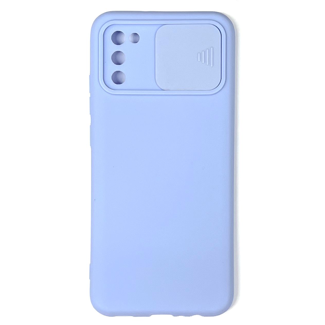 

Силиконовый Чехол для Samsung A02S/A025 с задвижкой для камеры голубой, Samsung A02S/A025 с задвижкой
