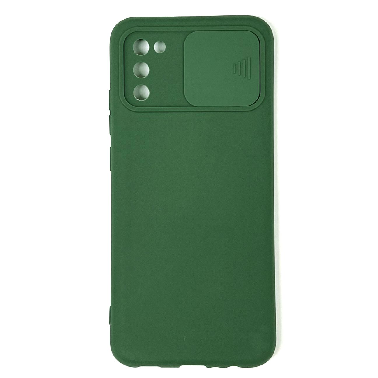 

Силиконовый Чехол для Samsung A02S/A025 с задвижкой для камеры зеленый, Samsung A02S/A025 с задвижкой
