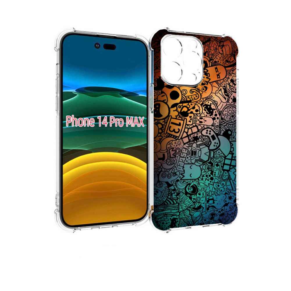 

Чехол MyPads стикеты в тени для iPhone 14 Pro Max, Прозрачный, Tocco
