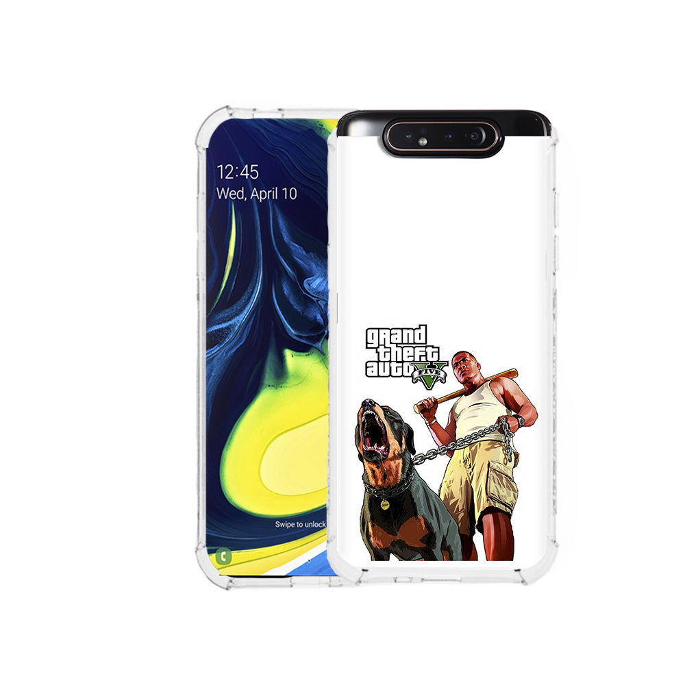 

Чехол MyPads Tocco для Samsung Galaxy A80 GTA грозная собака (PT128473.599.18), Прозрачный, Tocco