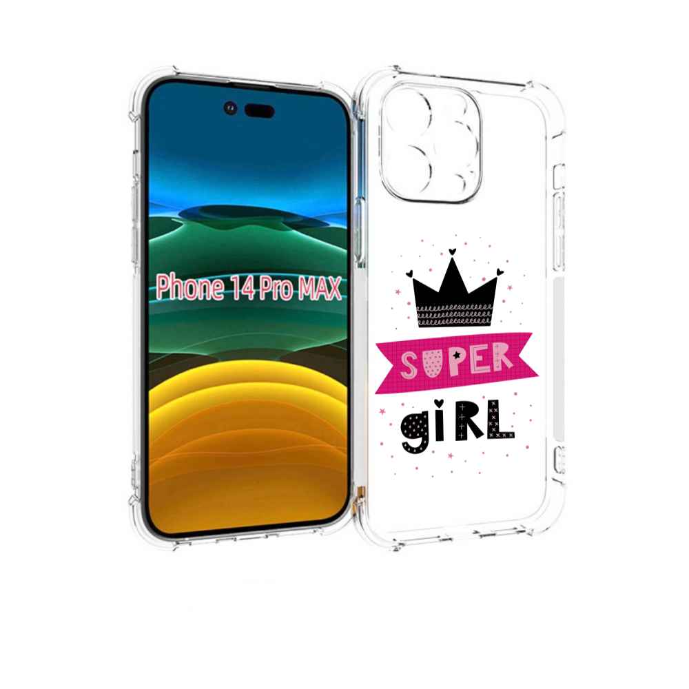 

Чехол MyPads супер-девчонка женский для iPhone 14 Pro Max, Прозрачный, Tocco