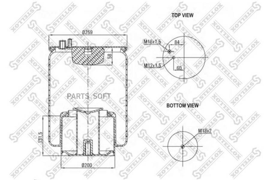 

STELLOX Пневмоподушка кабины STELLOX 8400134sx