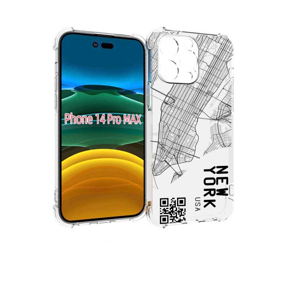 

Чехол MyPads схема-нью-йорк для iPhone 14 Pro Max, Прозрачный, Tocco