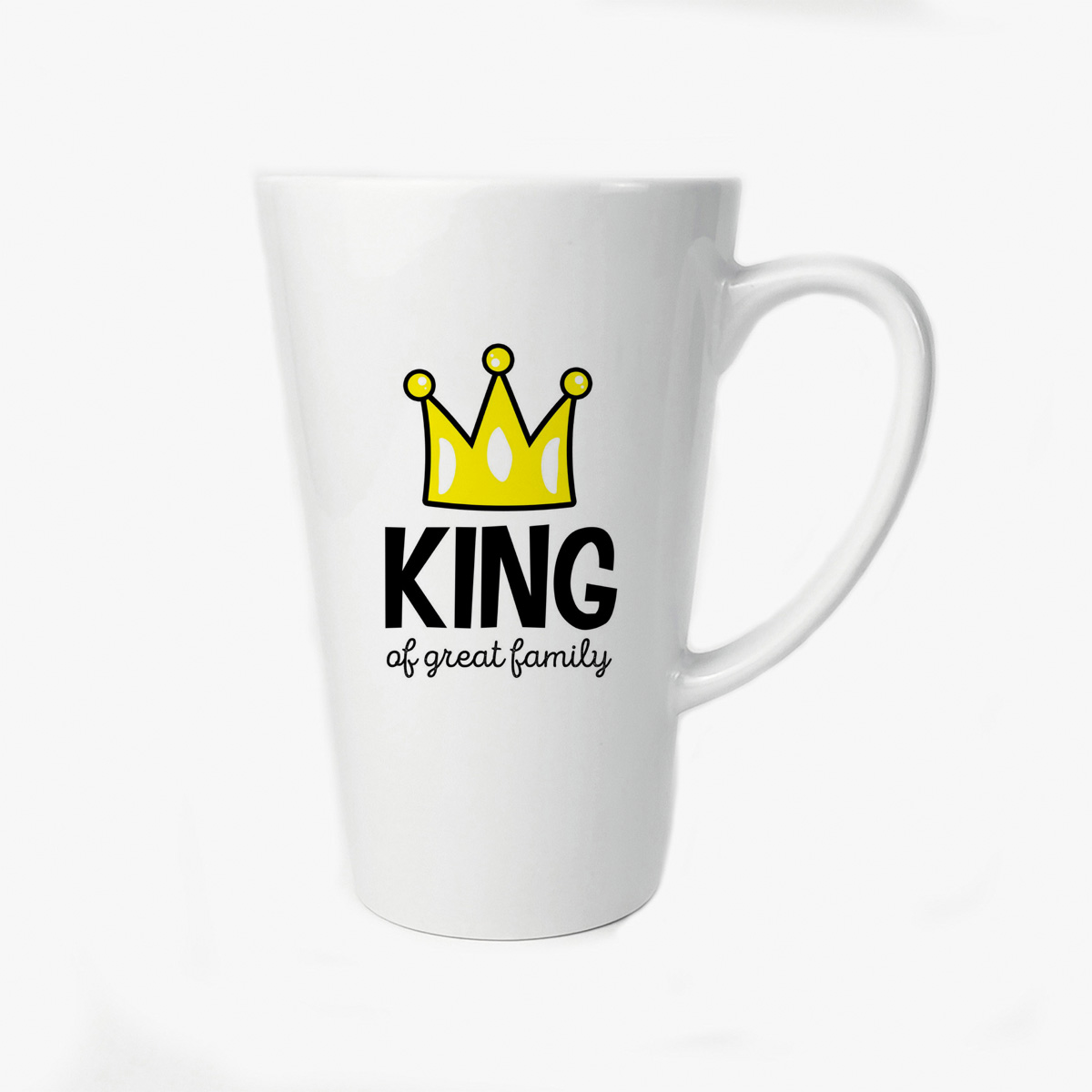 

Большая конусная кружка CoolPodarok Прикол Семья King of great family Король прекрасной се