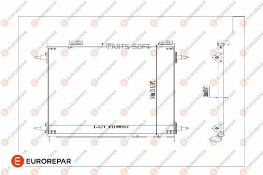 EUROREPAR 1610161980 Радиатор кондиционера CITROEN C4 / PEUGEOT 307/308 1.8/2.0/1.6D/2.0D