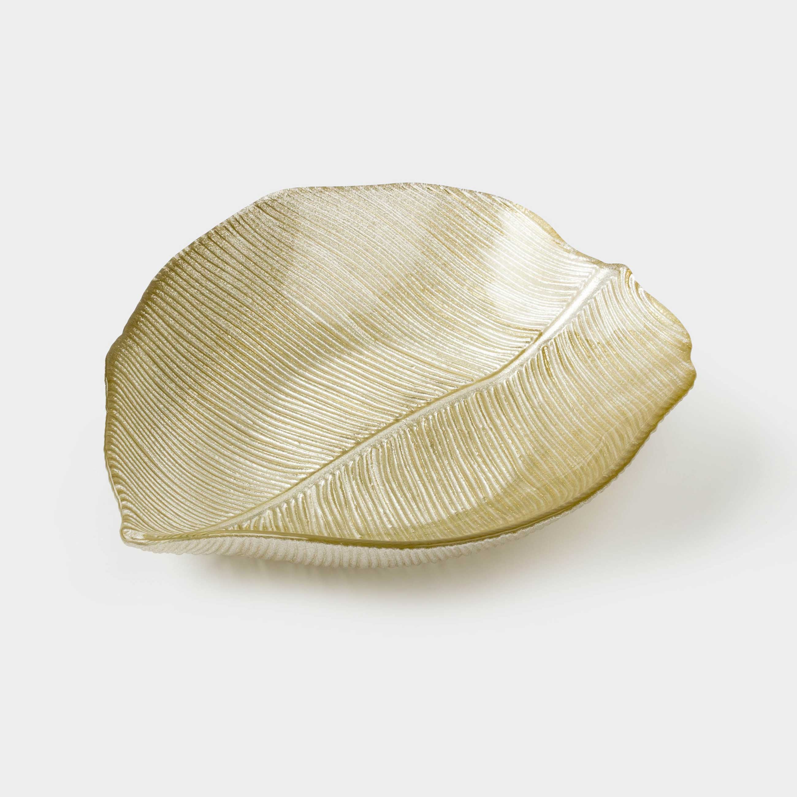 

Блюдо, 15х13 см, стекло, золотистое, Тропический лист, Hosta