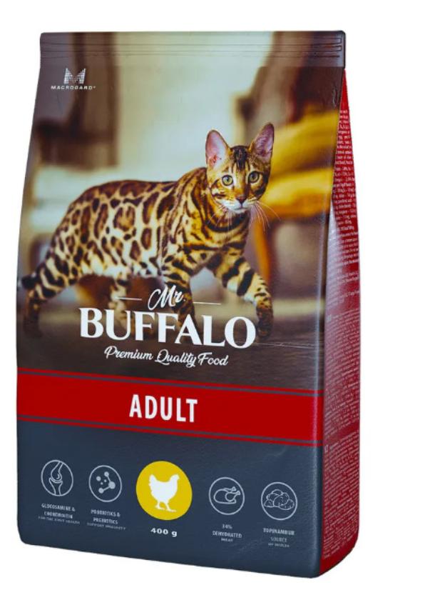 фото Сухой корм для кошек mr.buffalo adult, курица, 3шт по 400г