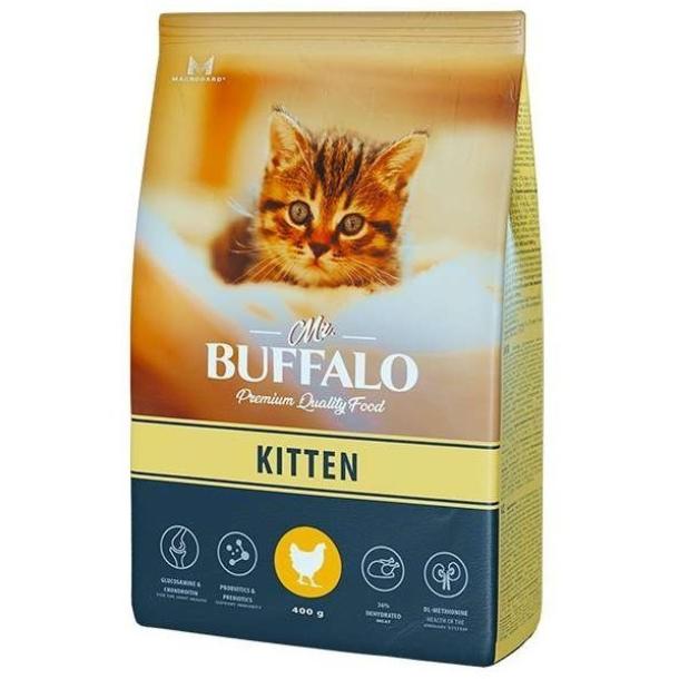 фото Сухой корм для котят mr.buffalo kitten, курица, 3шт по 400г