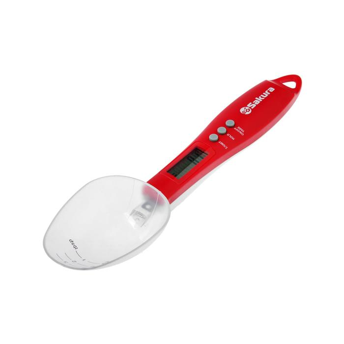 

Весы кухонные Sakura SA-6083RW, электронные, до 0.3 кг, ложка, красные