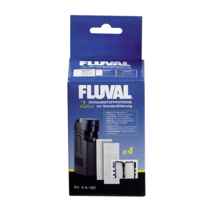 фото Губка для внешнего фильтра hagen для fluval 2 plus, поролон, 4 шт, 50 г