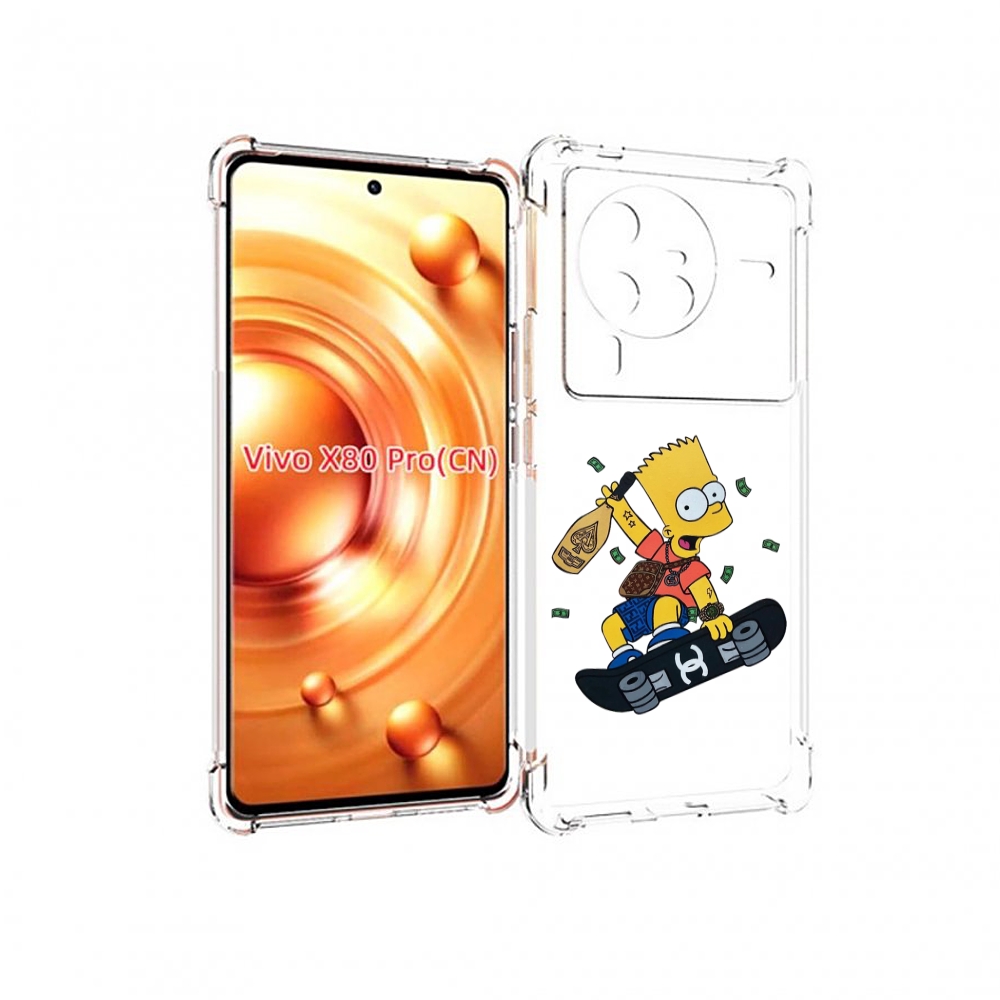 

Чехол MyPads барт-скейтер детский для Vivo X80 Pro, Прозрачный, Tocco