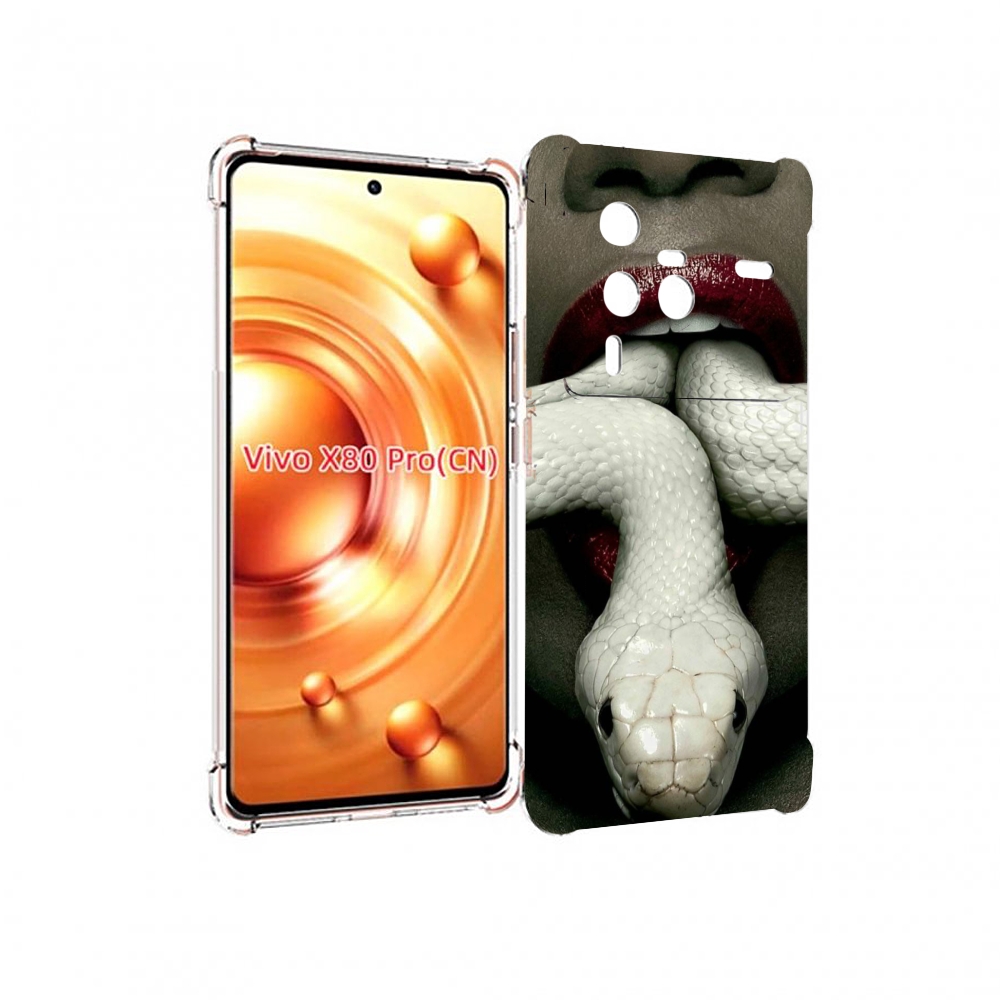 

Чехол MyPads белая-змея для Vivo X80 Pro, Прозрачный, Tocco