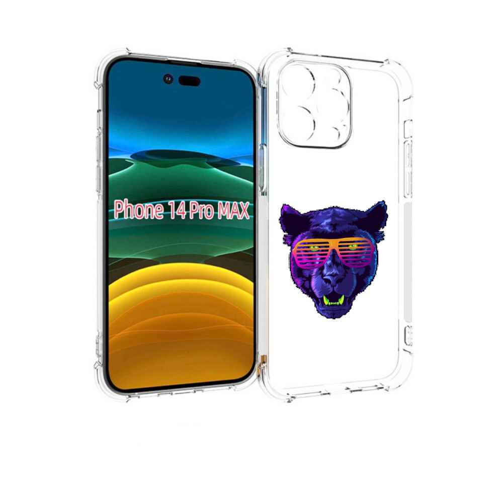 

Чехол MyPads фиолетовая пума в очках для iPhone 14 Pro Max, Прозрачный, Tocco