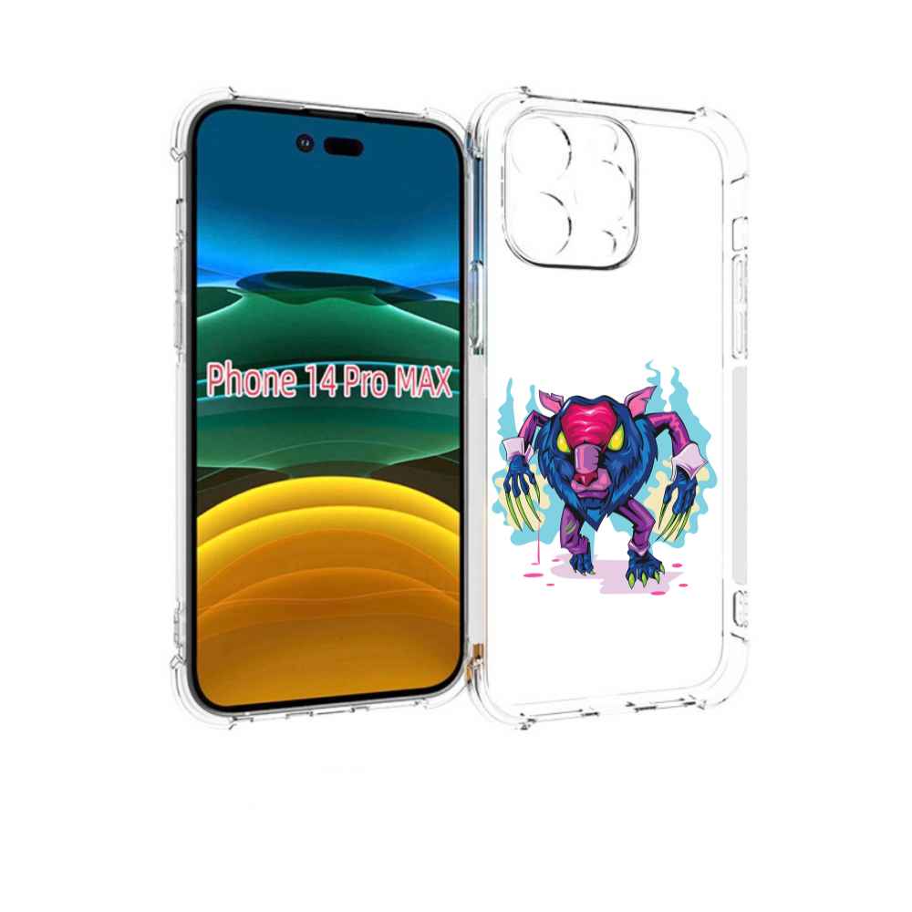 

Чехол MyPads фиолетовая-россомаха для iPhone 14 Pro Max, Прозрачный, Tocco