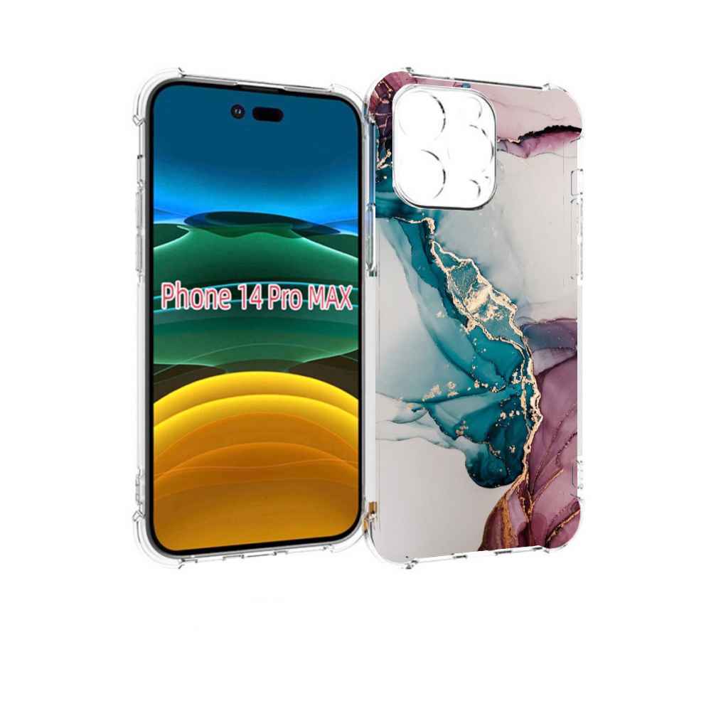 

Чехол MyPads фиолетовый синий краски для iPhone 14 Pro Max, Прозрачный, Tocco