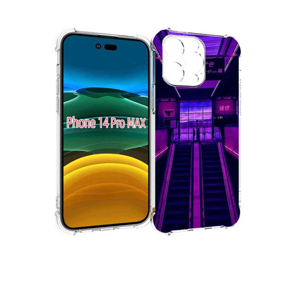 

Чехол MyPads фиолетовый эскалатор для iPhone 14 Pro Max, Прозрачный, Tocco
