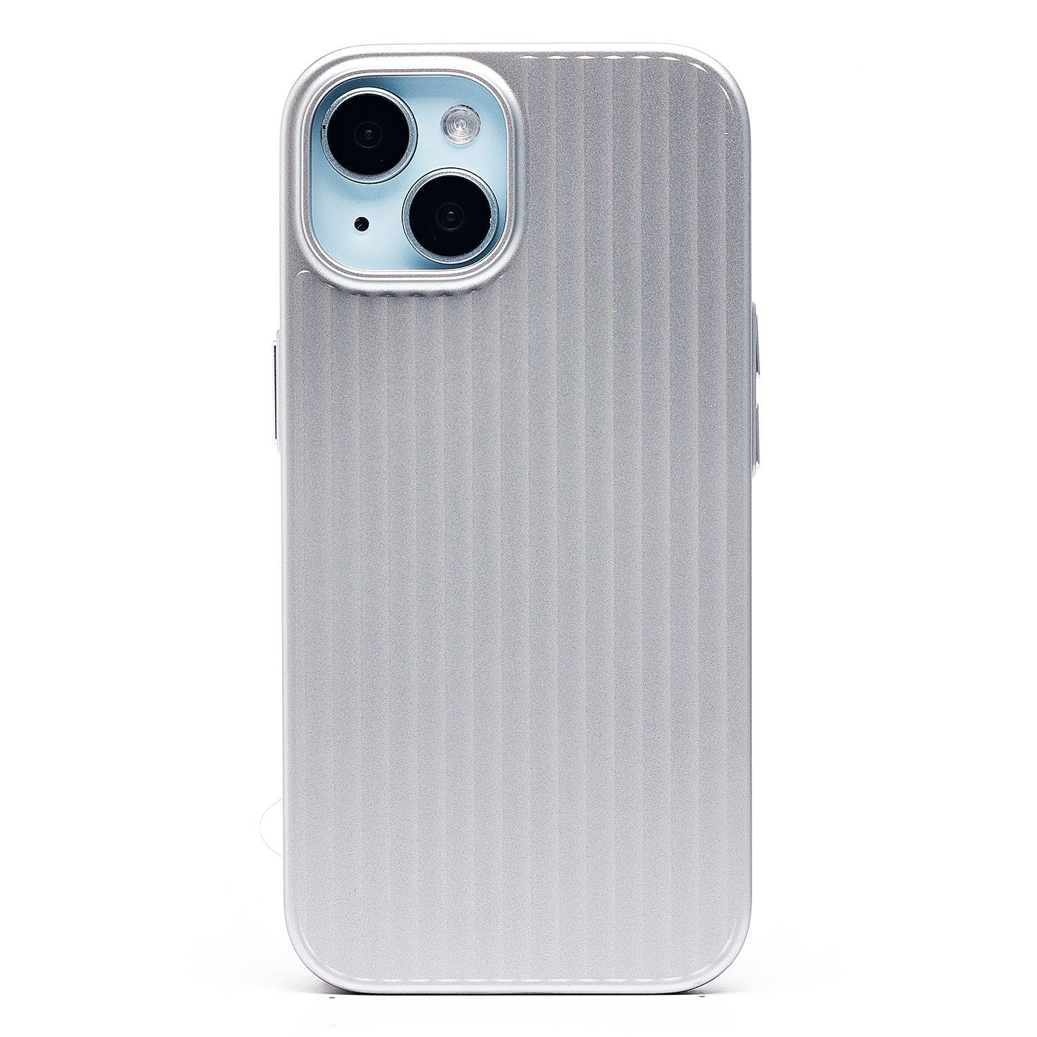 

Чехол iPhone 15 пластиковый рифленый <серебристый>