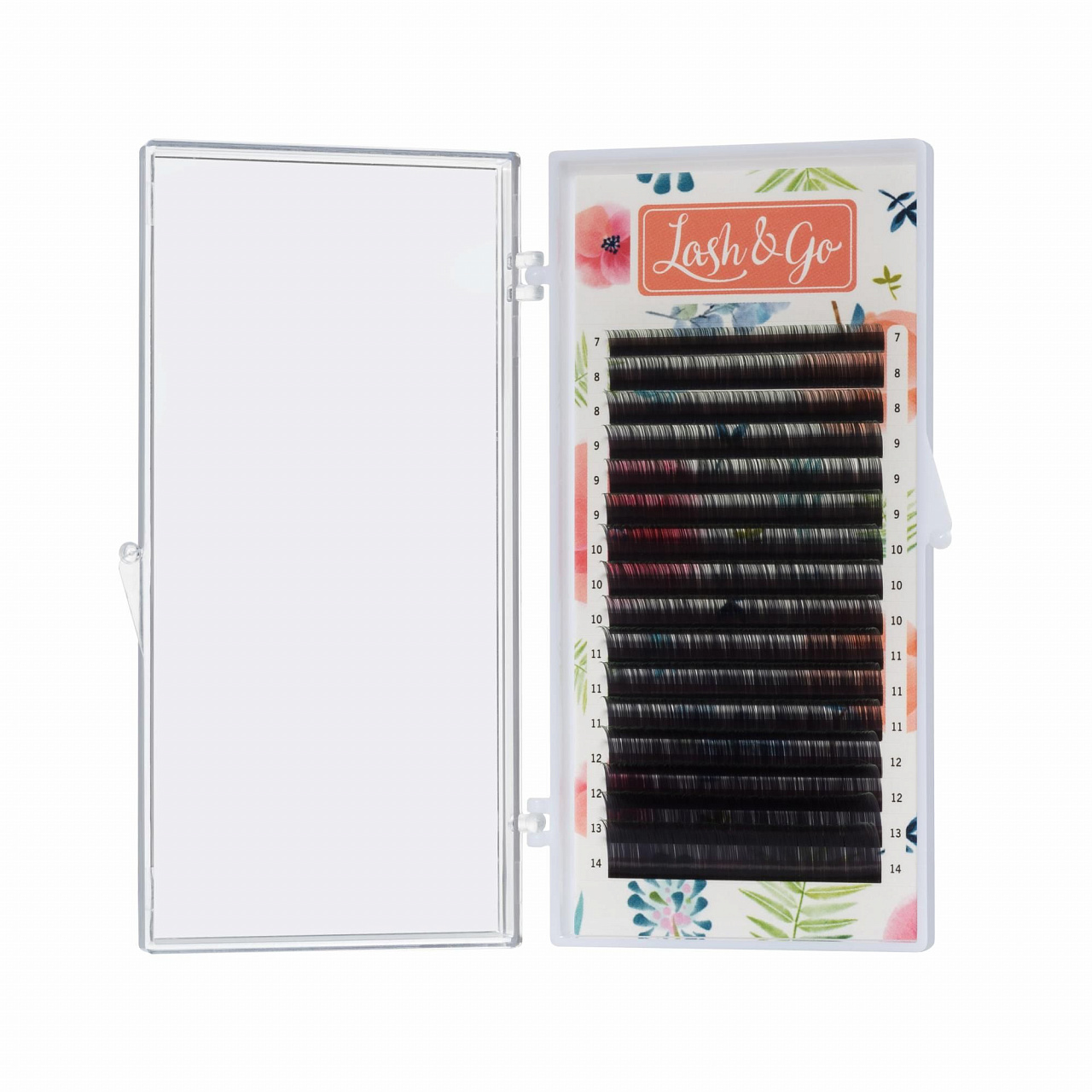 

Ресницы омбре Lash&Go зеленые, 0,10/C/7-14 мм 16 линий, Зеленый