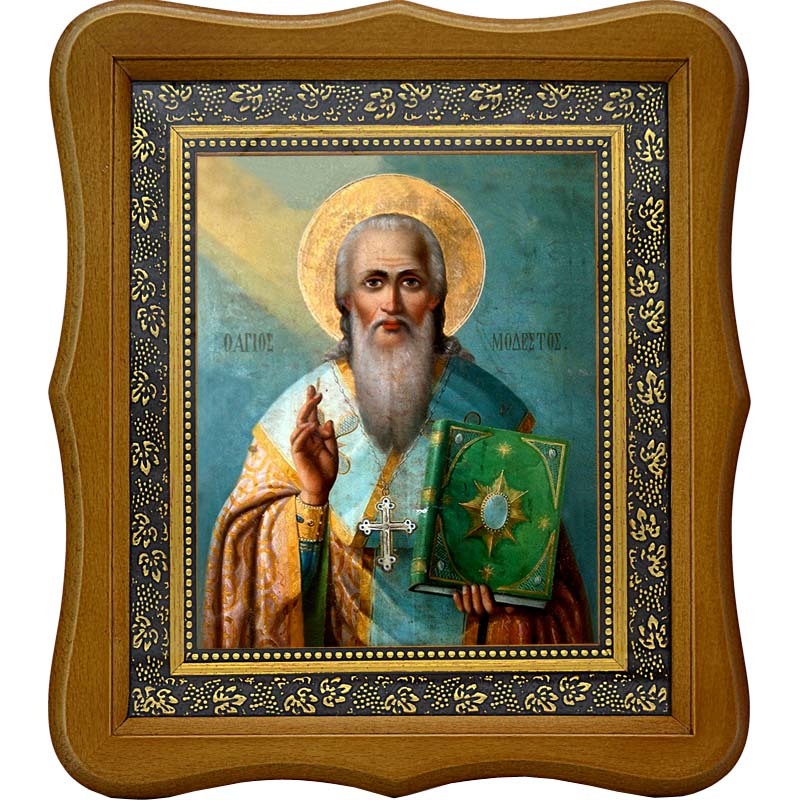 

Модест Иерусалимский патриарх, святитель. Икона на холсте.