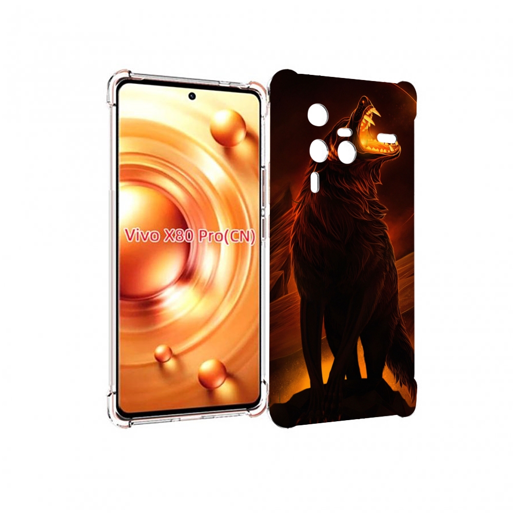 

Чехол MyPads волчара с огнем внутри для Vivo X80 PRO, Прозрачный, Tocco