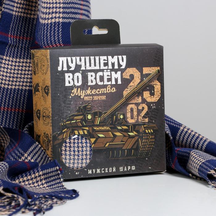 

Шарф мужской NoBrand 23 Февраля, синий, 23 Февраля