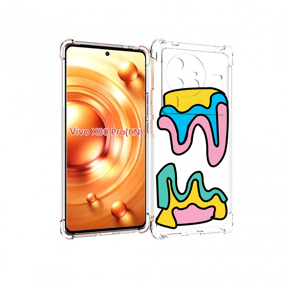 

Чехол MyPads вытекающая-абстракция для Vivo X80 Pro, Прозрачный, Tocco
